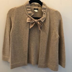 J.Crew Tan Open Front Cape Tie Sweater